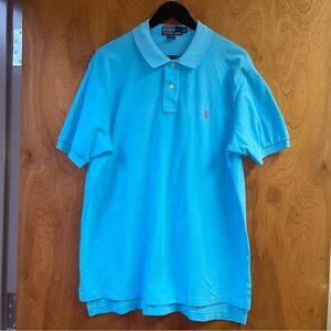 Polo Ralph Lauren Men's Classic Fit Polo Shirt Mens Size XL Blue With Pink Pony